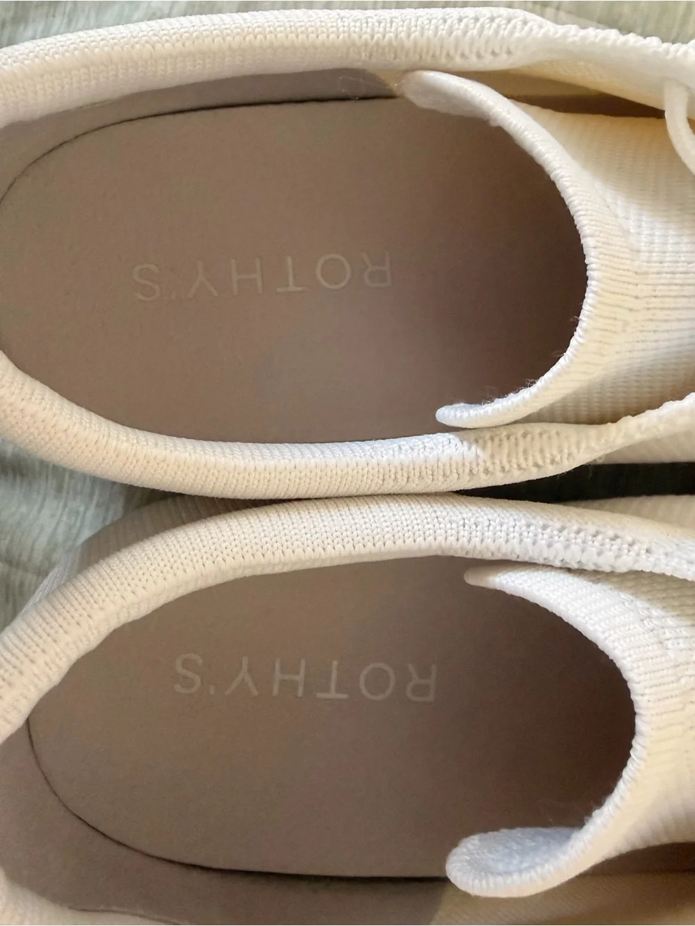 Rothy's Women's White Knit Lace-Up Sneakers (barely worn)